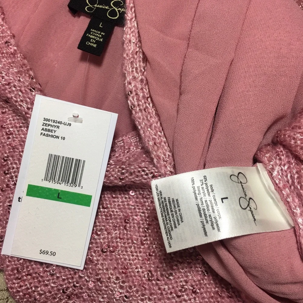 JESSICA SIMPSON LONG SLEEVE SHOULDER CUT OUT TOP, PINK‎ (NWT)